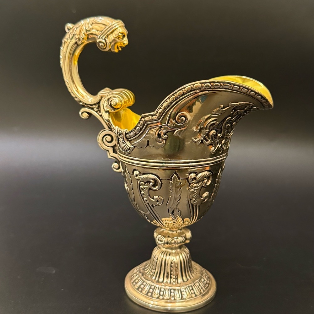 Vintage F.B. Rogers Silverplate Ornate Handle Victorian Style Ewer  Pedestal Jug